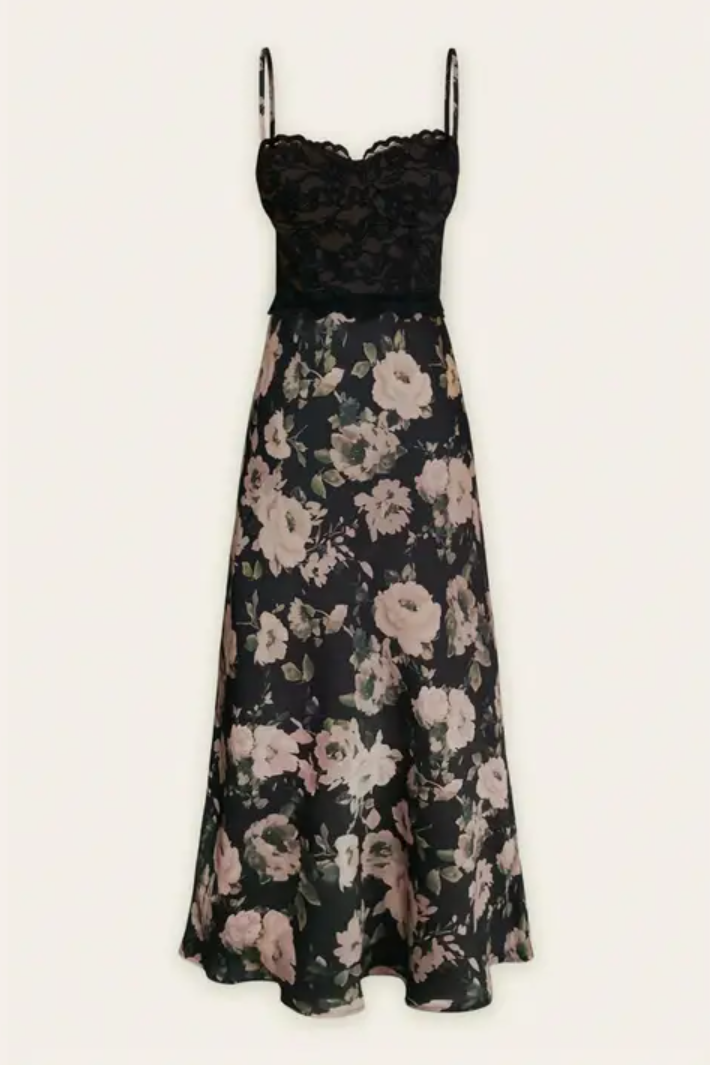 •BLANCA• convertible satin & lace midi dress