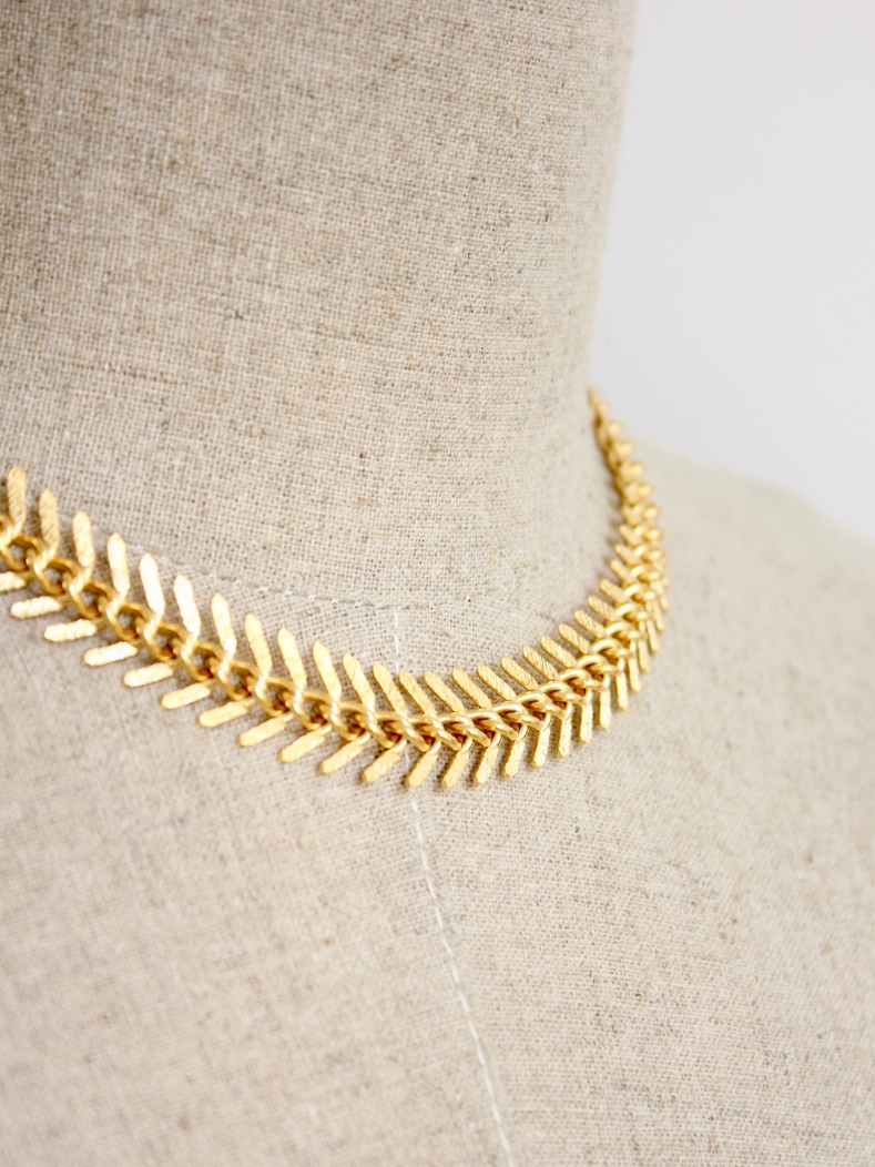 •FISHBONE• 18K gold plated necklace (15"-18" long)