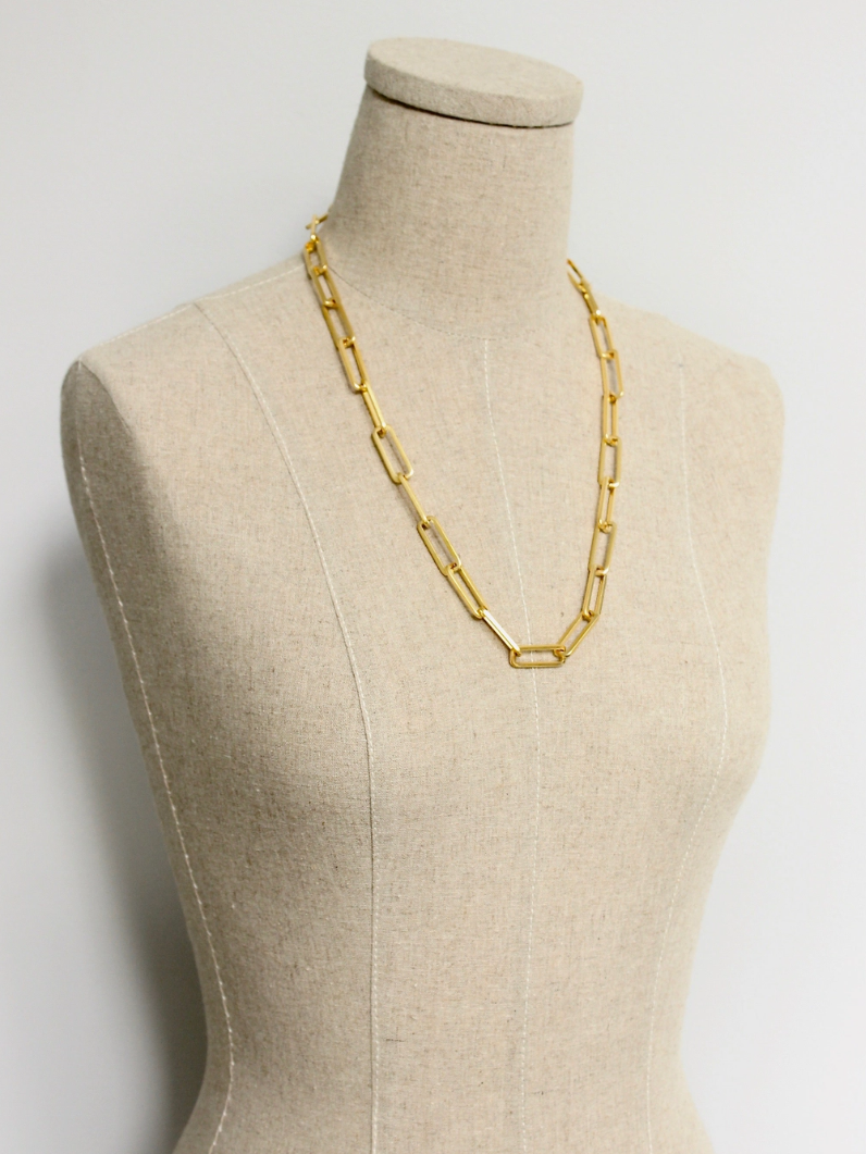 •PAPERCLIP• 18K gold plated necklace (23"-26" long)