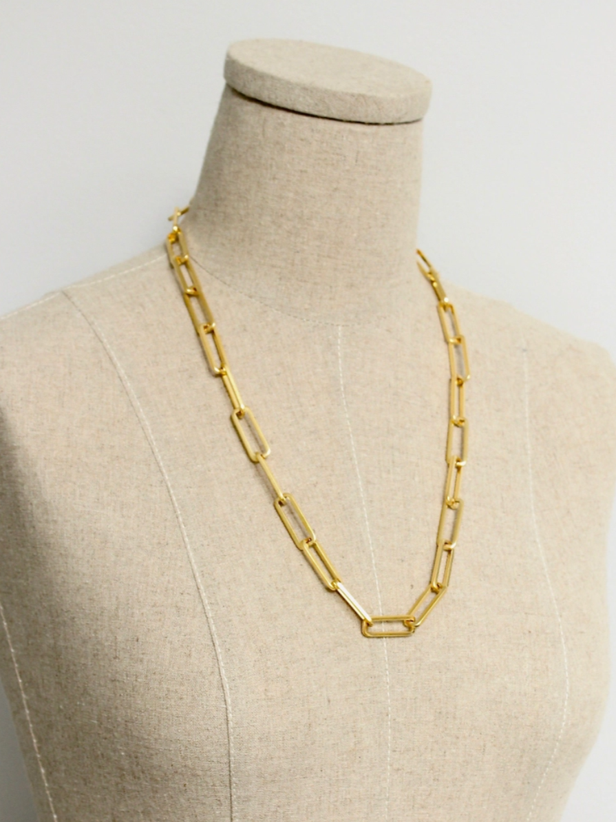 •PAPERCLIP• 18K gold plated necklace (23"-26" long)