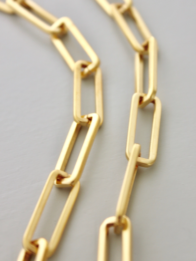 •PAPERCLIP• 18K gold plated necklace (23"-26" long)