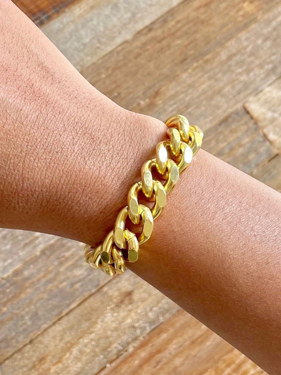 •CURB CHAIN• 18K gold plated bracelet
