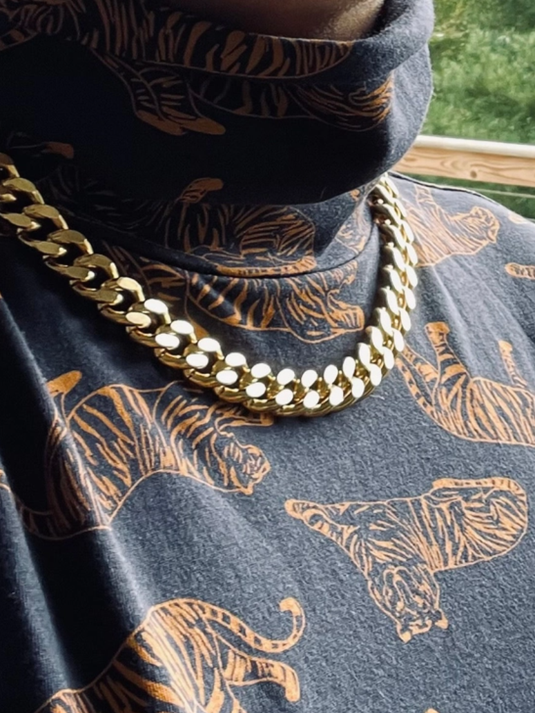 •CURB CHAIN• 18K gold plated necklace (15"-18" long)