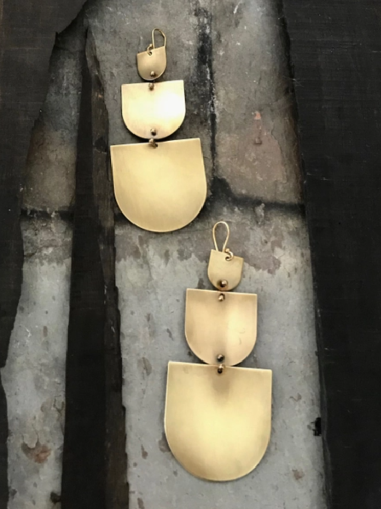 •THREE OF CUPS• gold dangle earrings