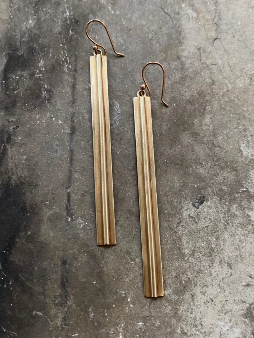 •SLAT• gold dangle earrings