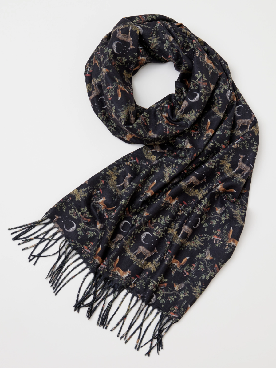 •A DARK NIGHT'S TALE• fringed scarf