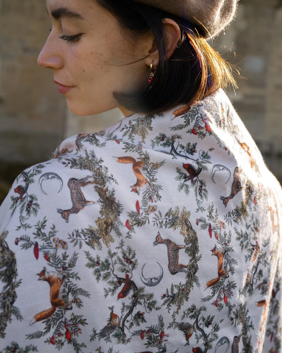 •A WHITE NIGHT'S TALE• fringed scarf