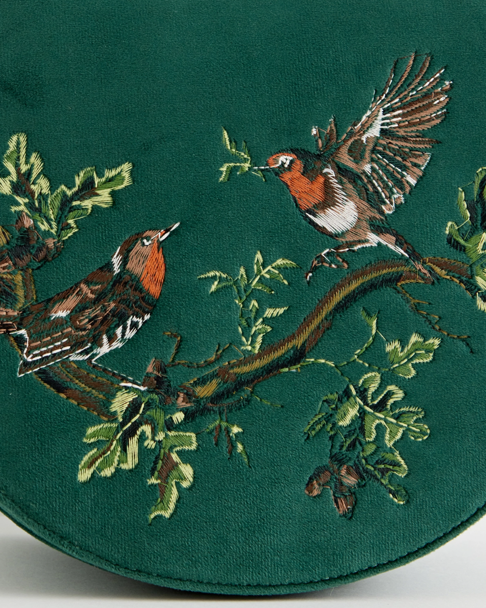 •ROBIN LOVE• embroidered velvet saddle bag