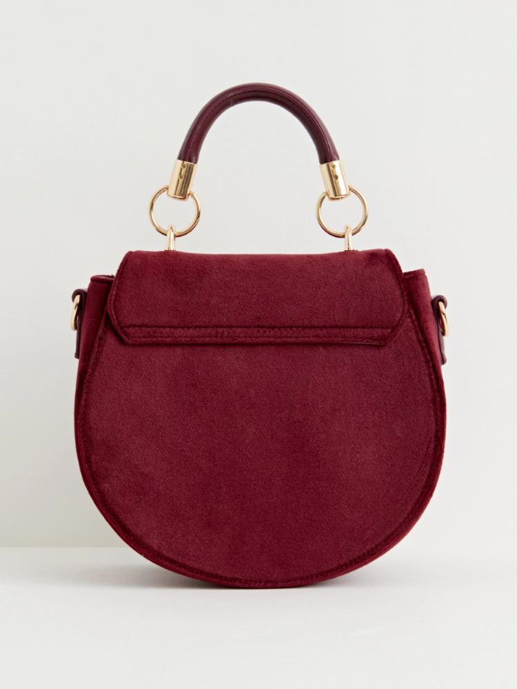 •FOX & SHROOM• embroidered velvet saddle bag