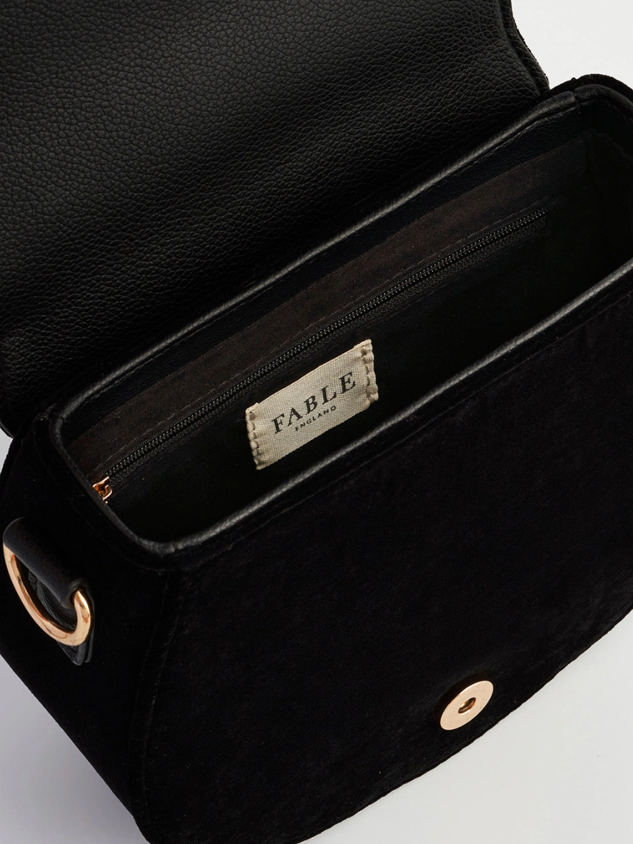 •FOX & OWL• embroidered velvet saddle bag