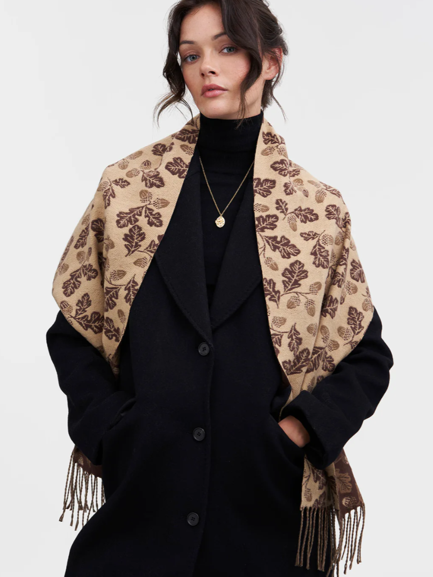 •CHOCOLATE ACORN• double sided jacquard scarf