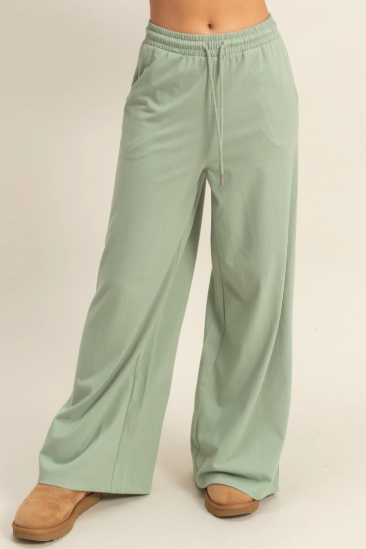 •AARON• wide leg cotton pants