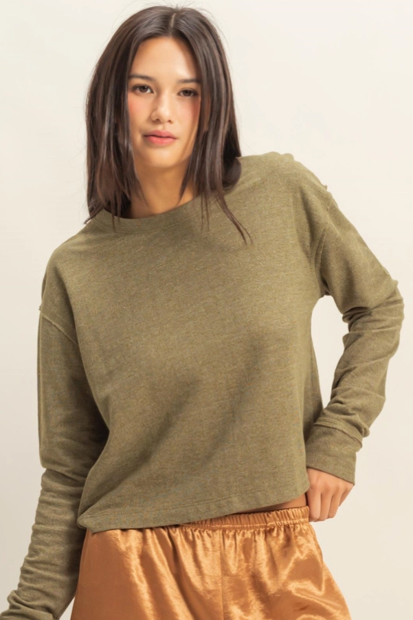 •REESE• cotton blend cropped sweatshirt