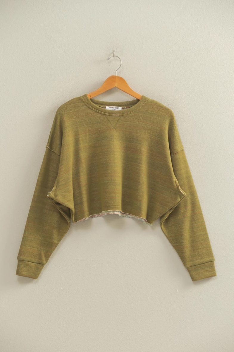 •REGGIE• raw hem cropped top