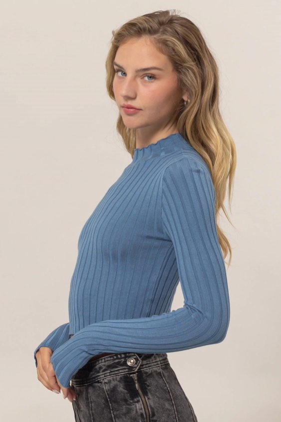 •ALICIA• ribbed mock neck top