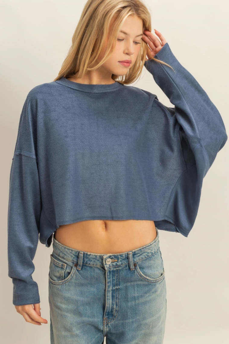 •DEMI• cotton blend cropped top