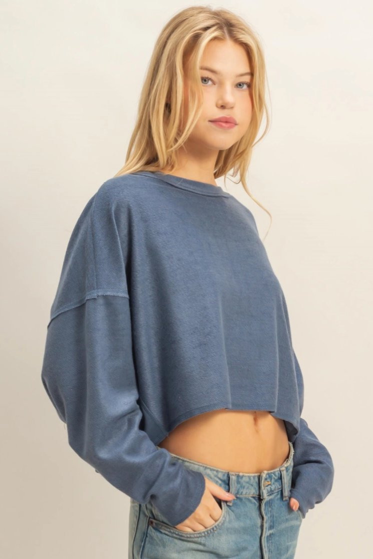 •DEMI• cotton blend cropped top