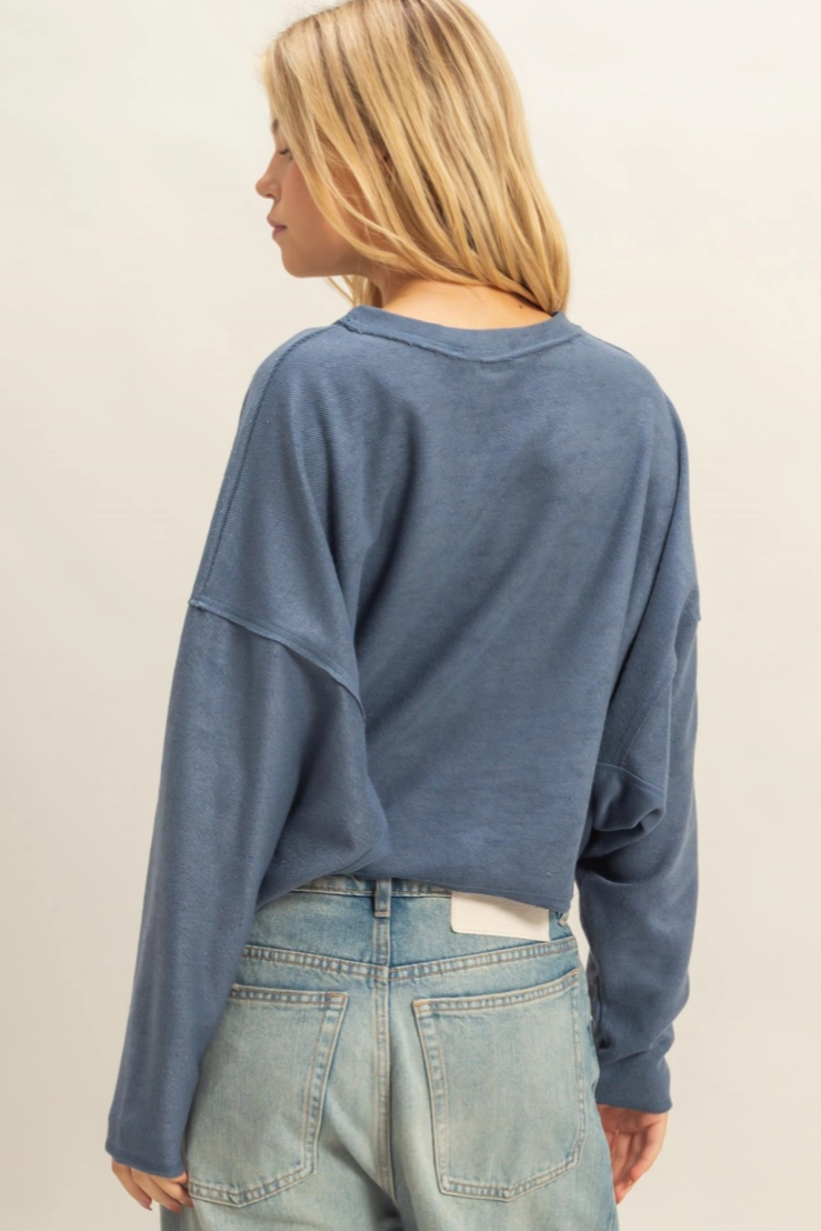 •DEMI• cotton blend cropped top