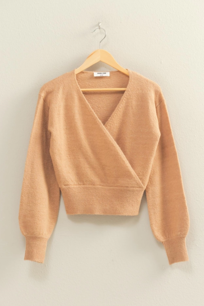 •STACY• surplice neck sweater