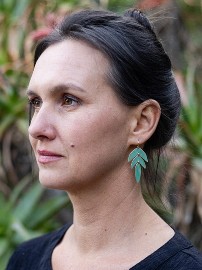 •PALMITA• patina gold dangle earrings