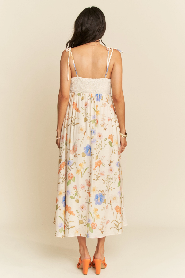 •EDEN• floral patchwork midaxi dress