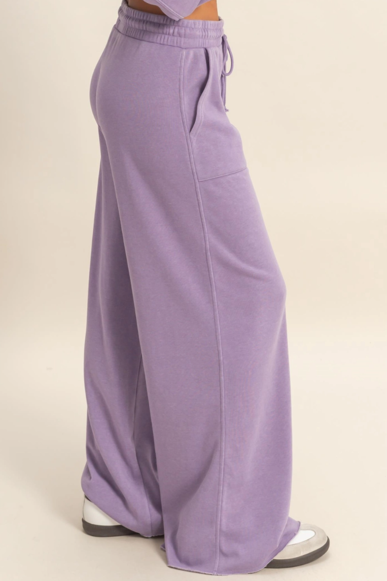 •TRACIE• french terry wide leg pants