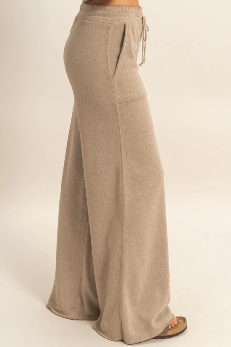 •TRACIE• french terry wide leg pants