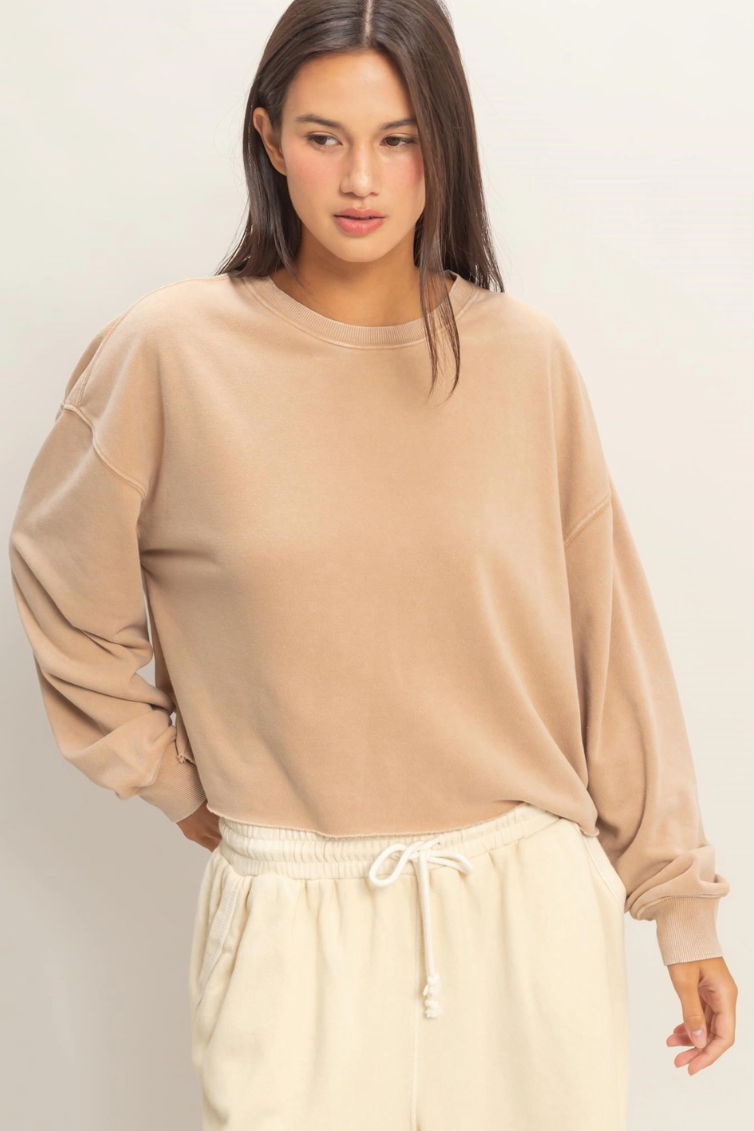 •CHARLI• mineral washed cropped sweatshirt