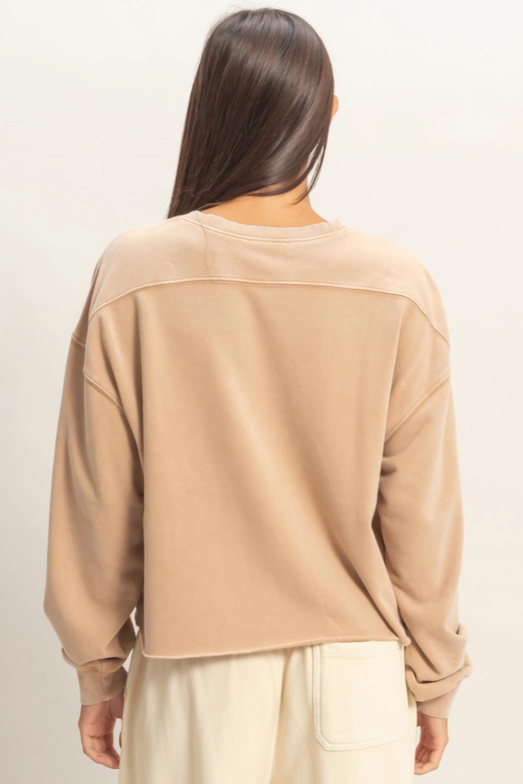 •CHARLI• mineral washed cropped sweatshirt