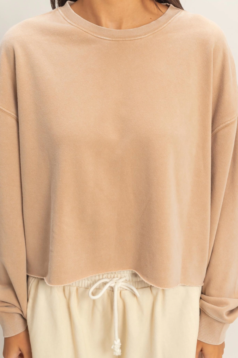 •CHARLI• mineral washed cropped sweatshirt