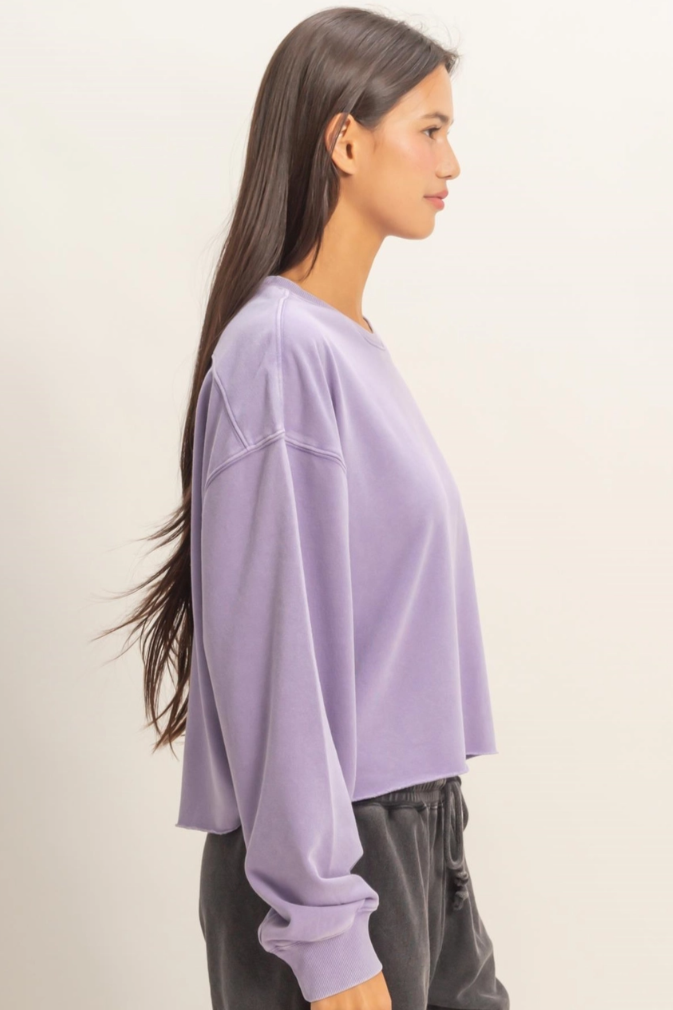 •CHARLI• mineral washed cropped sweatshirt