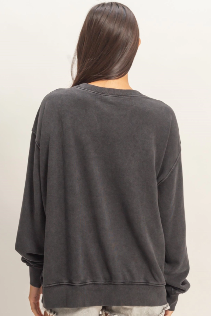•TERI• mineral washed french terry sweatshirt