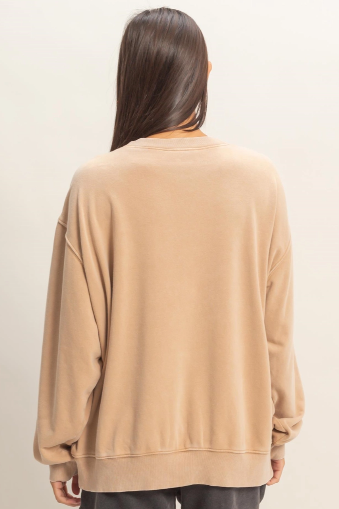 •TERI• mineral washed french terry sweatshirt