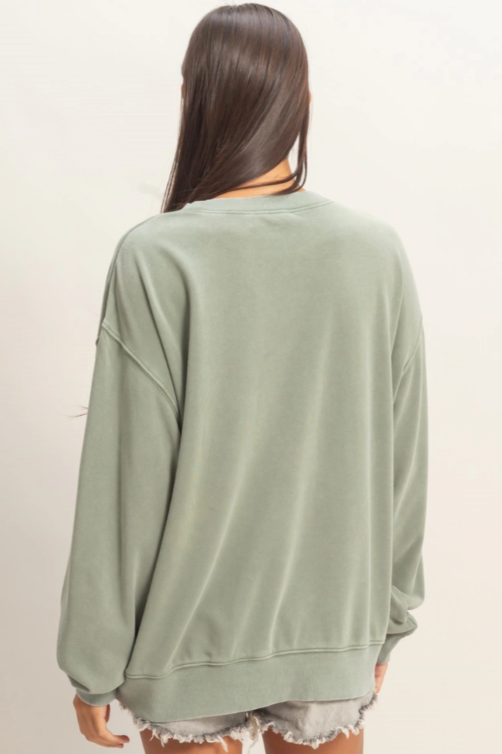 •TERI• mineral washed french terry sweatshirt