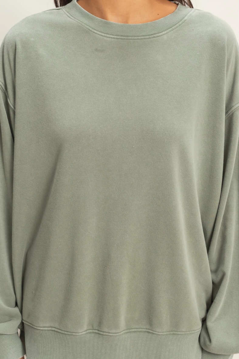 •TERI• mineral washed french terry sweatshirt