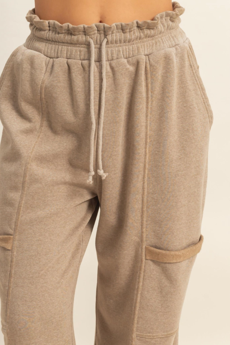 •CHARLI• french terry cargo pants