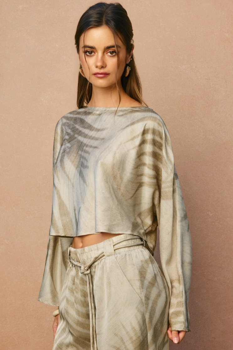 •CALMA• satin top & pants separates