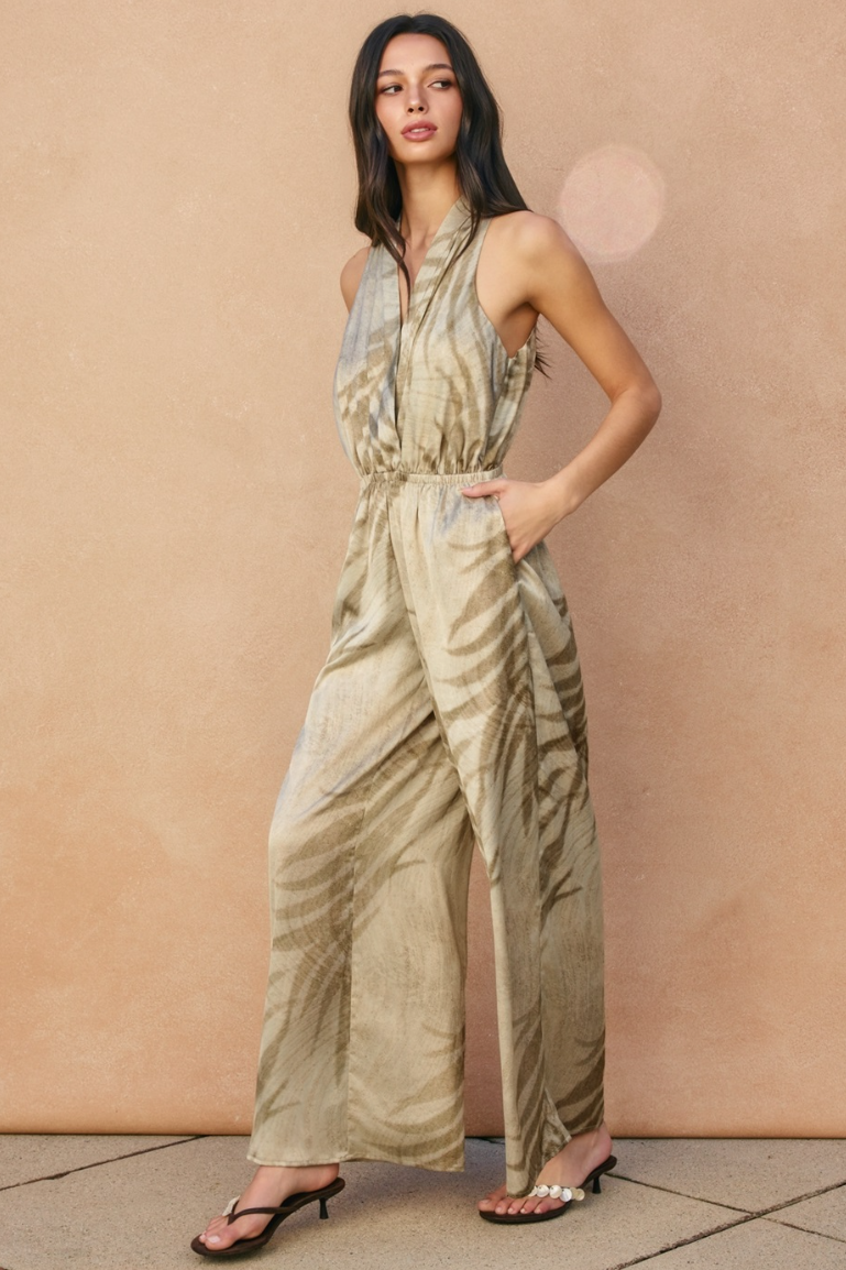 •CALMA• satin halter jumpsuit