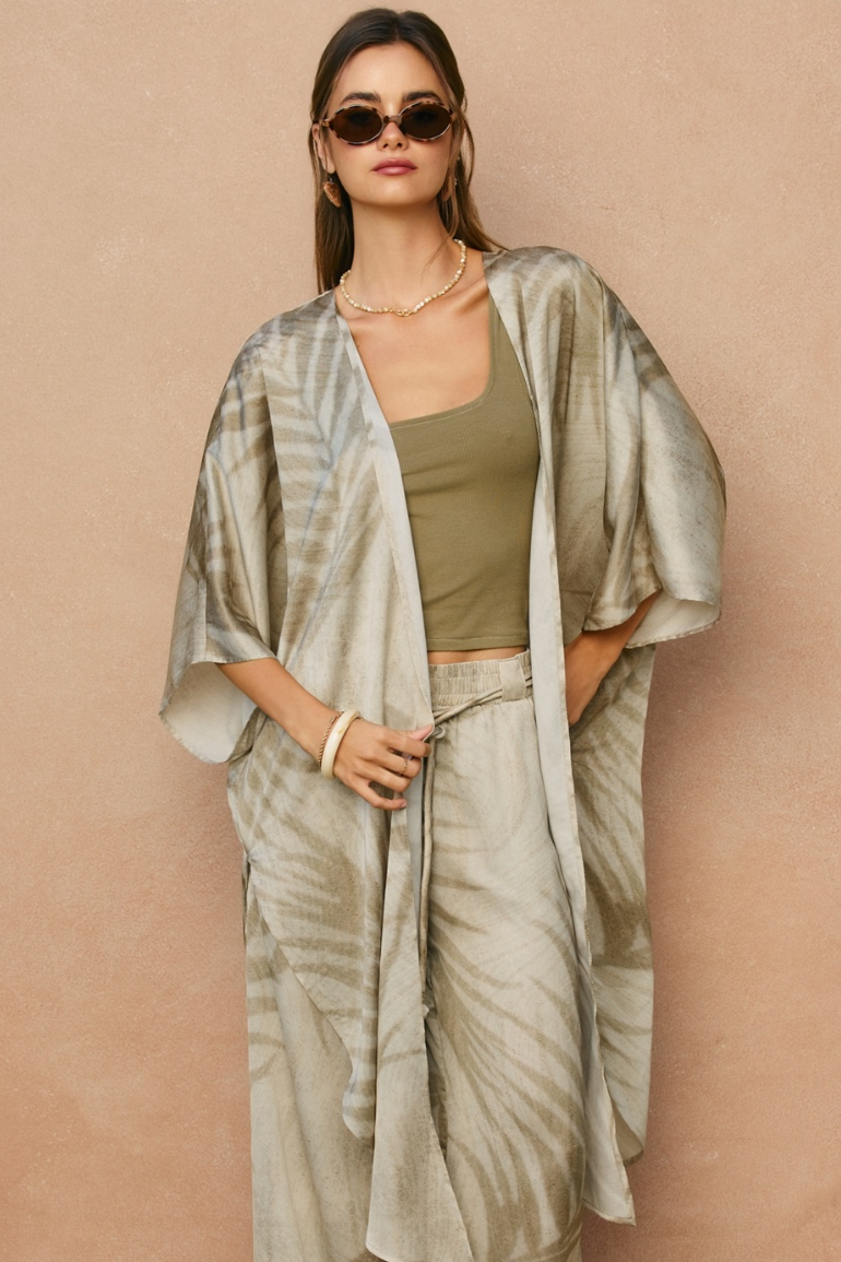 •CALMA• satin duster style cardigan