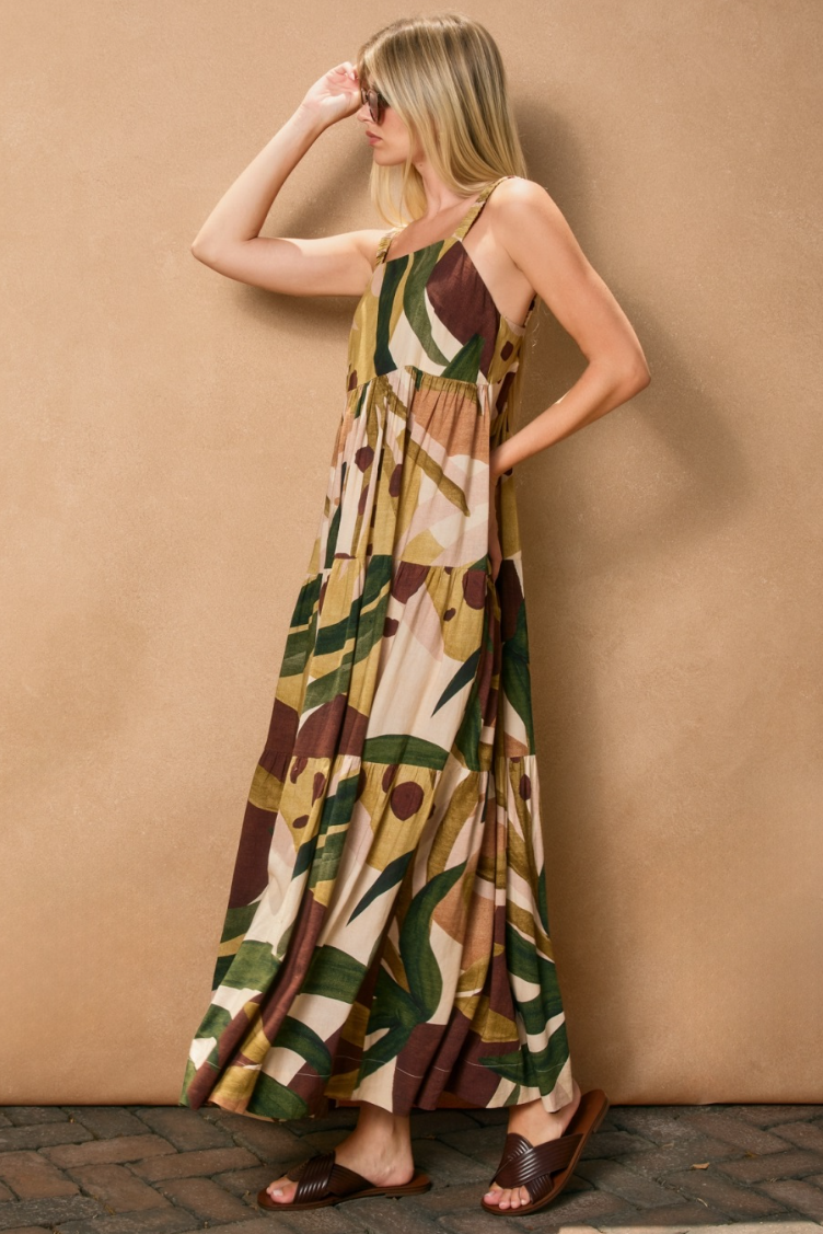 •COCONUT GROVE• linen blend midaxi dress