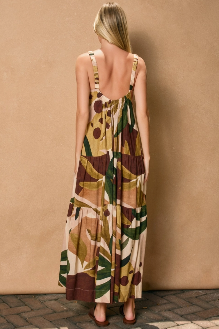 •COCONUT GROVE• linen blend midaxi dress