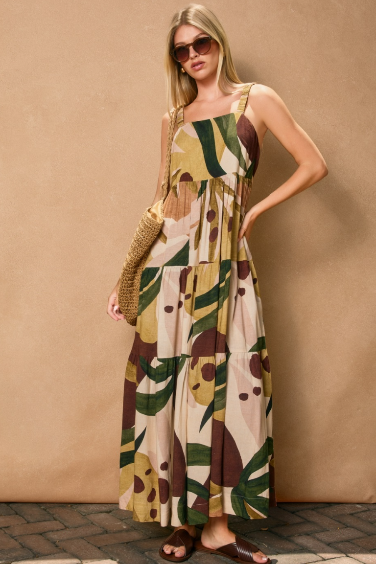 •COCONUT GROVE• linen blend midaxi dress