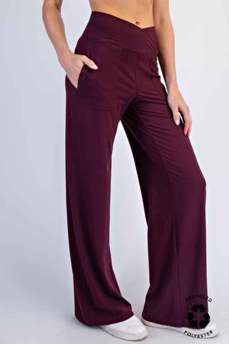 •INDRA• high V waist buttery soft wide leg pants