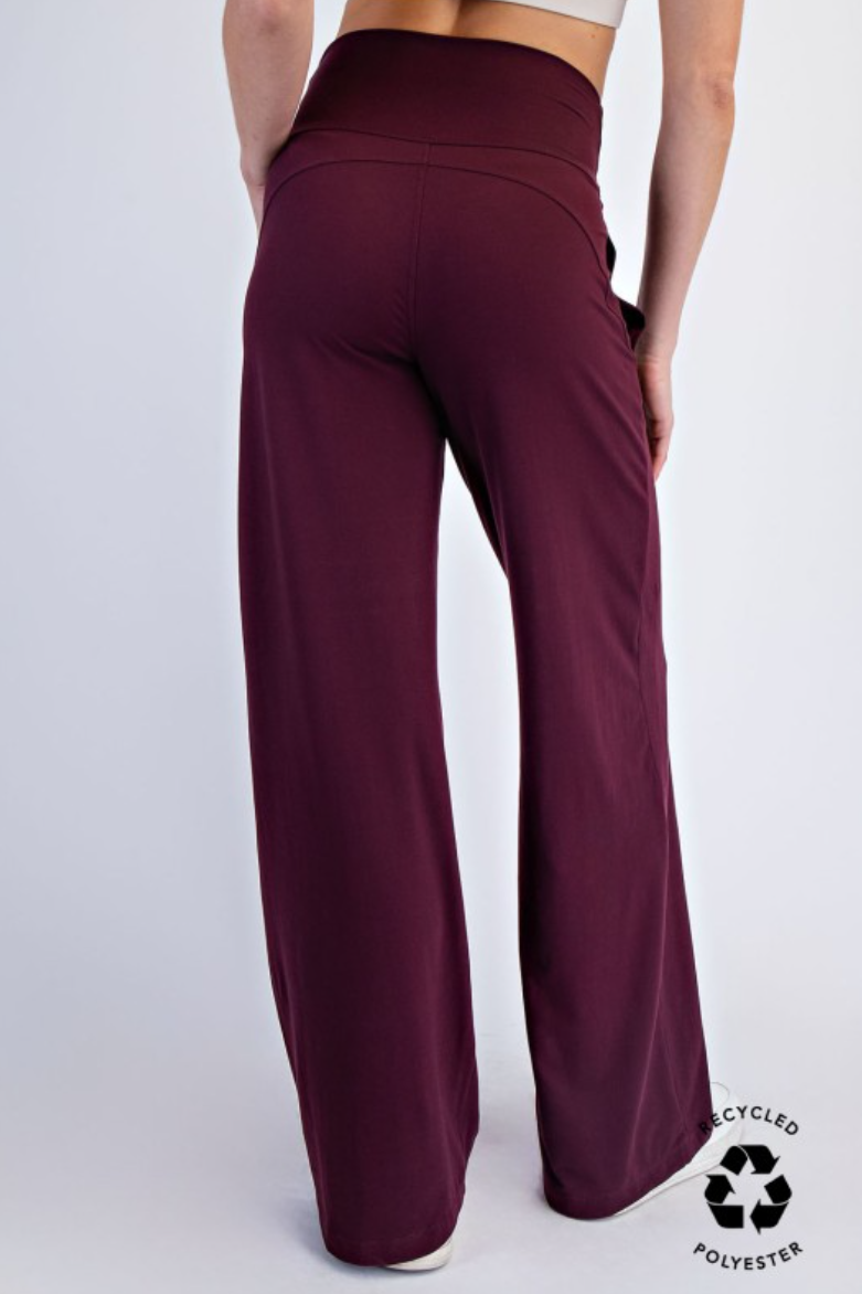 •INDRA• high V waist buttery soft wide leg pants
