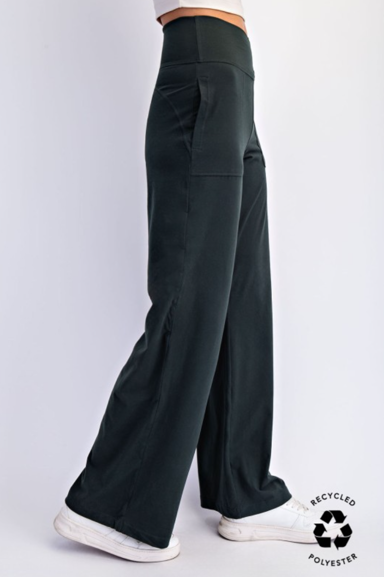 •INDRA• high V waist buttery soft wide leg pants