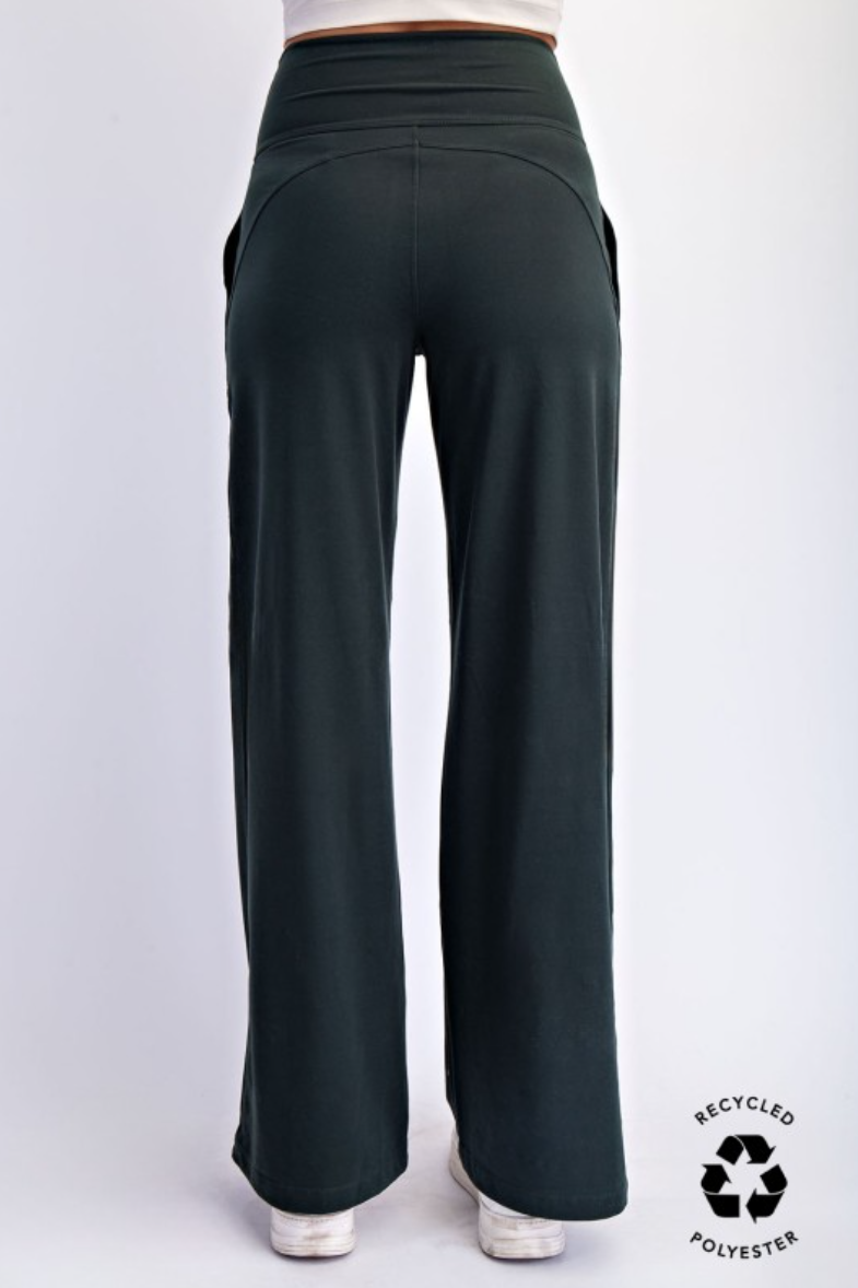 •INDRA• high V waist buttery soft wide leg pants
