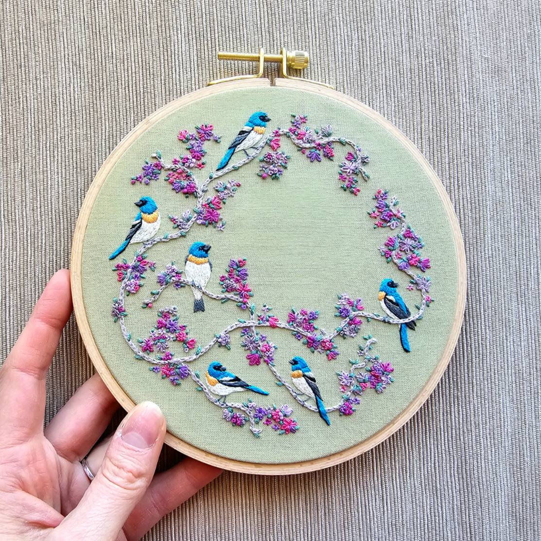 •BIRDS & BLOOMS• intermediate embroidery kit