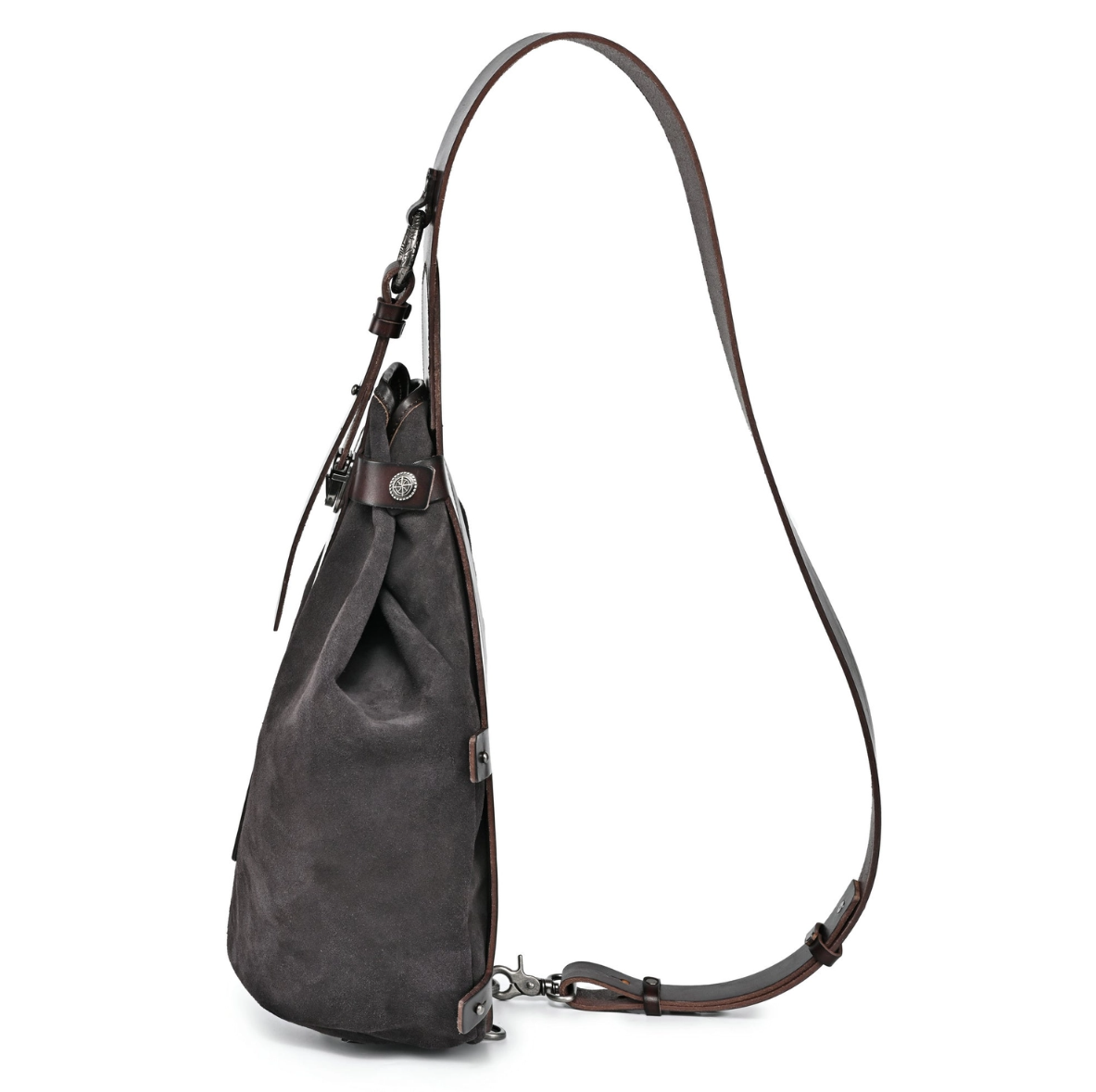•LISBON• dark grey leather sling bag