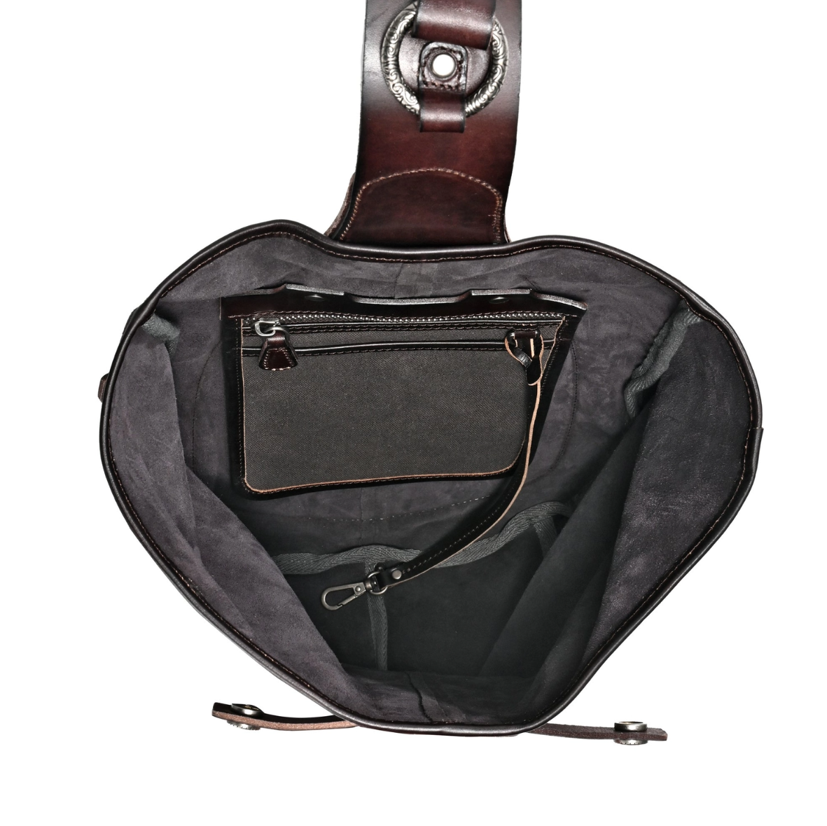 •LISBON• dark grey leather sling bag