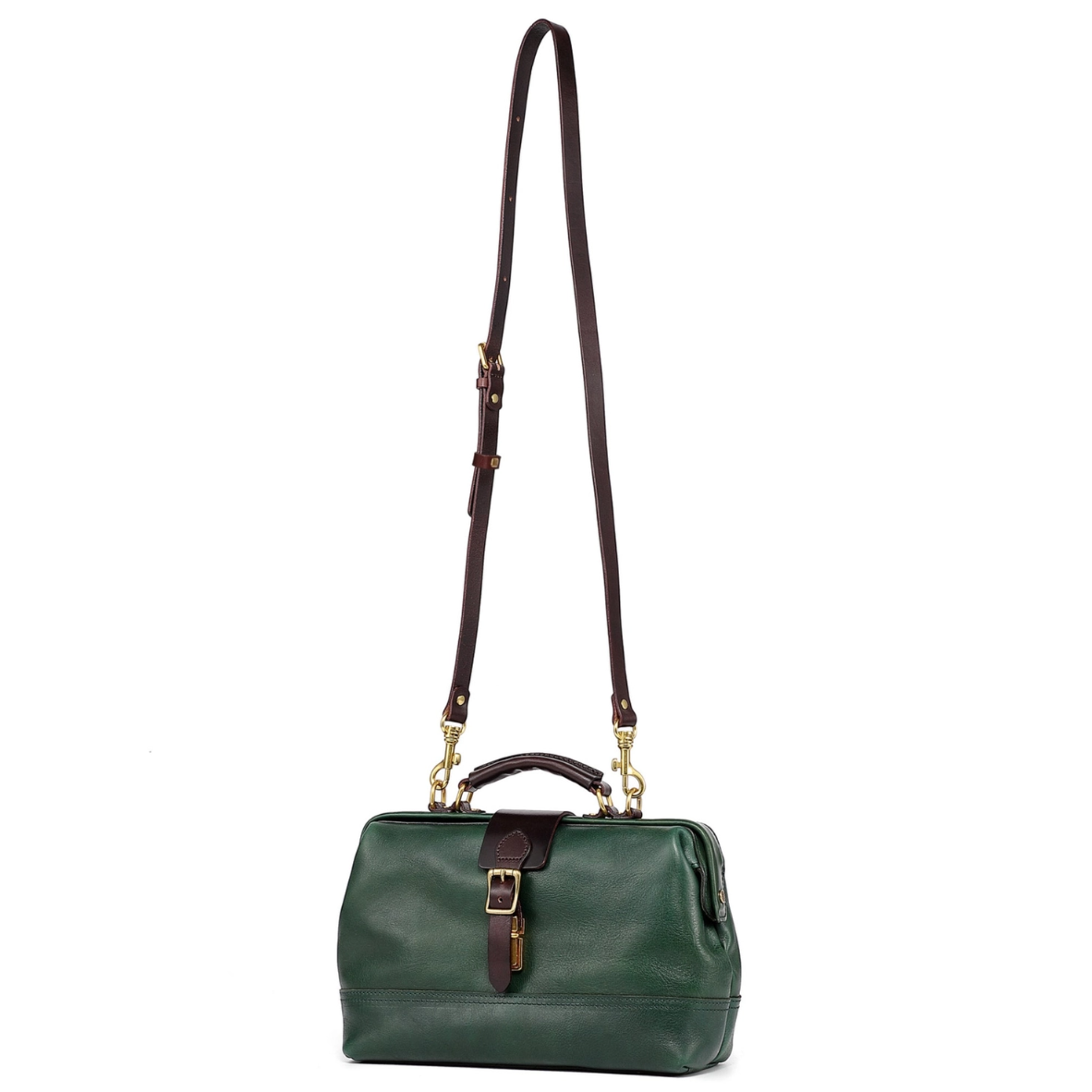 •OXFORD• hunter green leather doctor satchel/crossbody